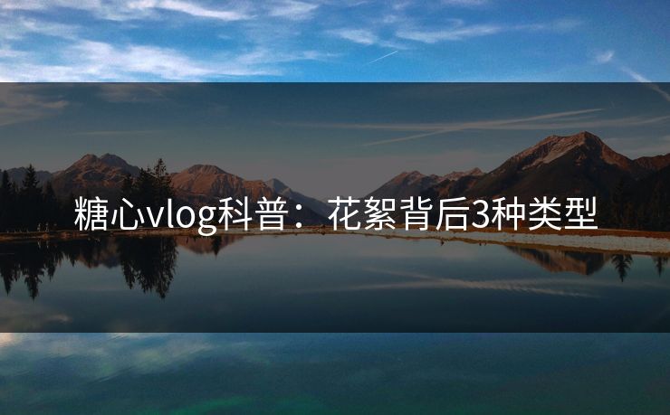 糖心vlog科普：花絮背后3种类型